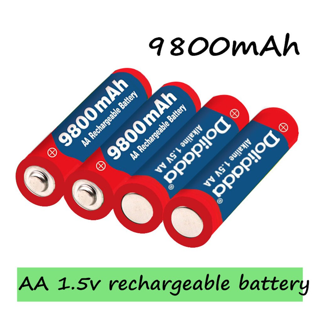 Tag AA battery 9800 mah rechargeable battery AA 1.5 V. Rechargeable Alcalinas drummey +1pcs 4-cell battery charger