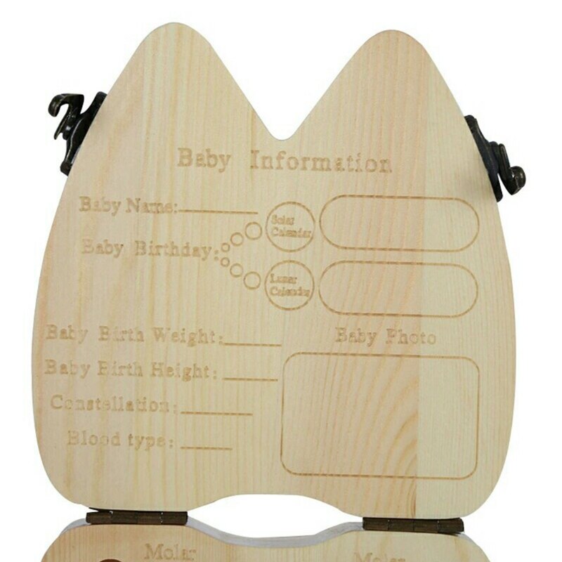 Baby Tooth Storage Box Wooden Milk Teeth Memory Organizer Keepsake Box for Children Boys Girls Souvenirs G99C