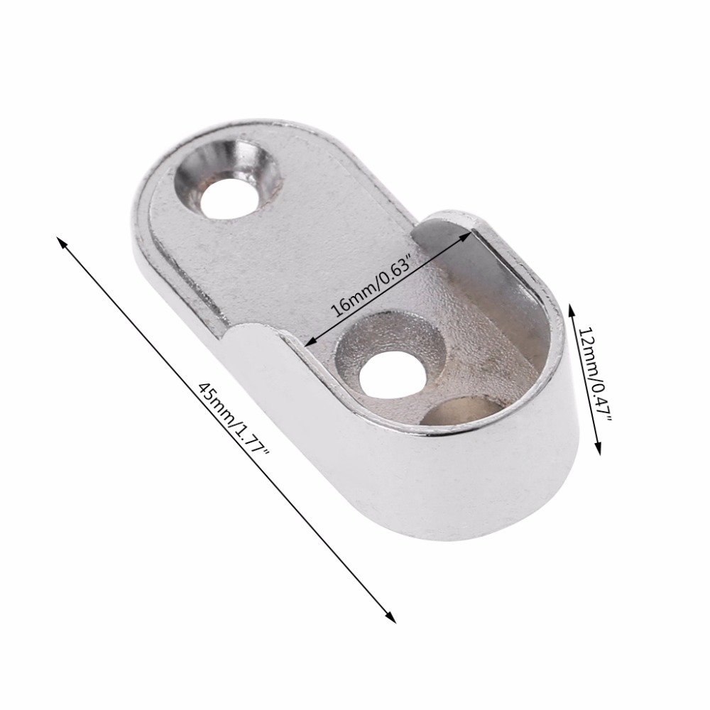 2pcs Garderobe Kleding Buis Ondersteuning Kast Staaf Pole End Beugel Verdikking Houder