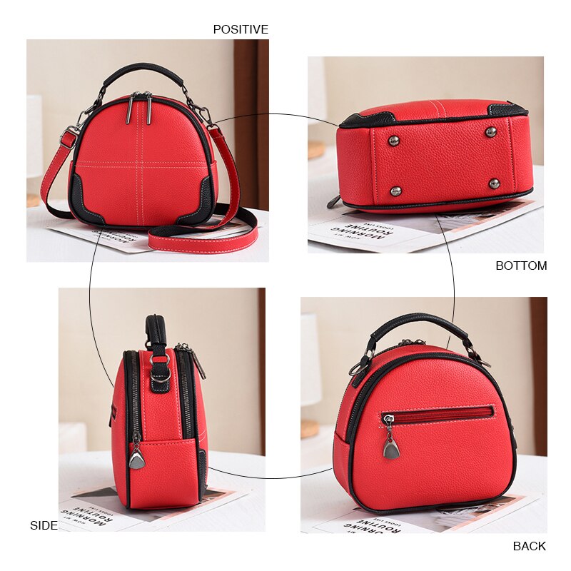 Hjphoebag solid pu läderväska damer crossbody messenger axelväskor vintage handväskor bolsa  yc351