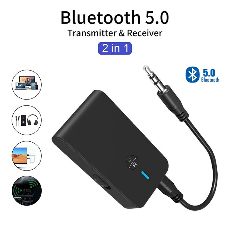 2 In 1 Bluetooth 5.0 Transmitter Rechargeable Receiver For Tv Computer Car Speaker 3.5mm Aux Hi-Fi Music Audio