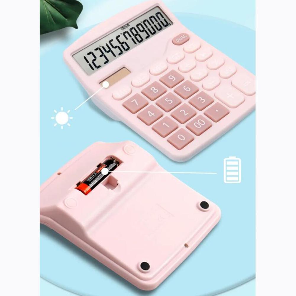 12 Digits Electronic Calculator Desktop Big calculator LCD Display Screen Solar Battery Dual Power for School Home Calculator
