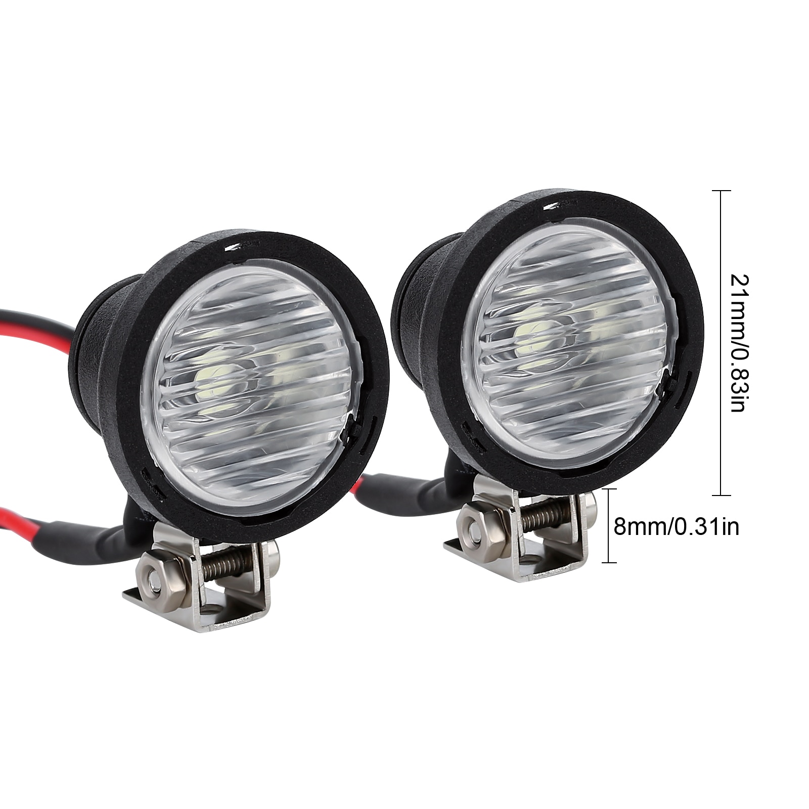 INJORA LED Lights Bright Headlights Spotlight dla 1/10 RC Crawler Car TRX4 TRX6 Axial SCX10 90046 Wraith RR10 VS4-10 Redcat Gen8: WHITE