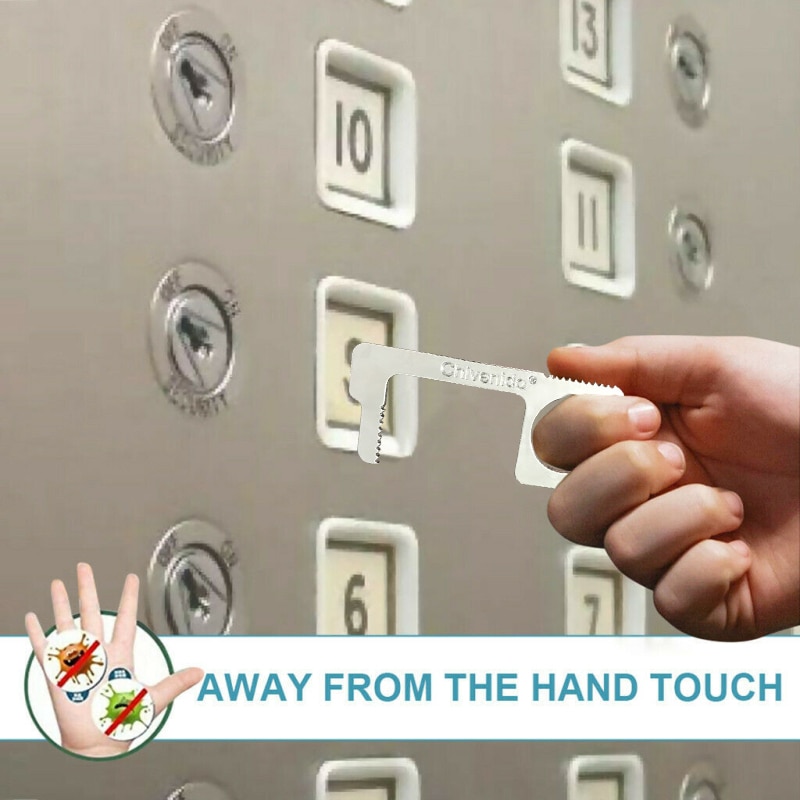 Portable Door Opener Multi-function Keychain Door Opener Anti-contact Sanitary Door Opener Anti-touch Press Elevator Tool