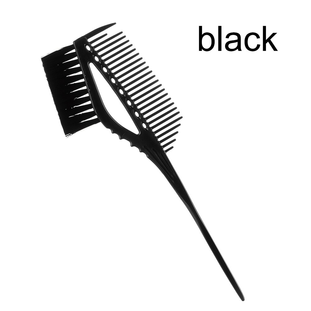 Pincel tinte cabello de doble cara de plástico para salón de mezcla de coloración, herramienta de peluquería, 1 unidad: black