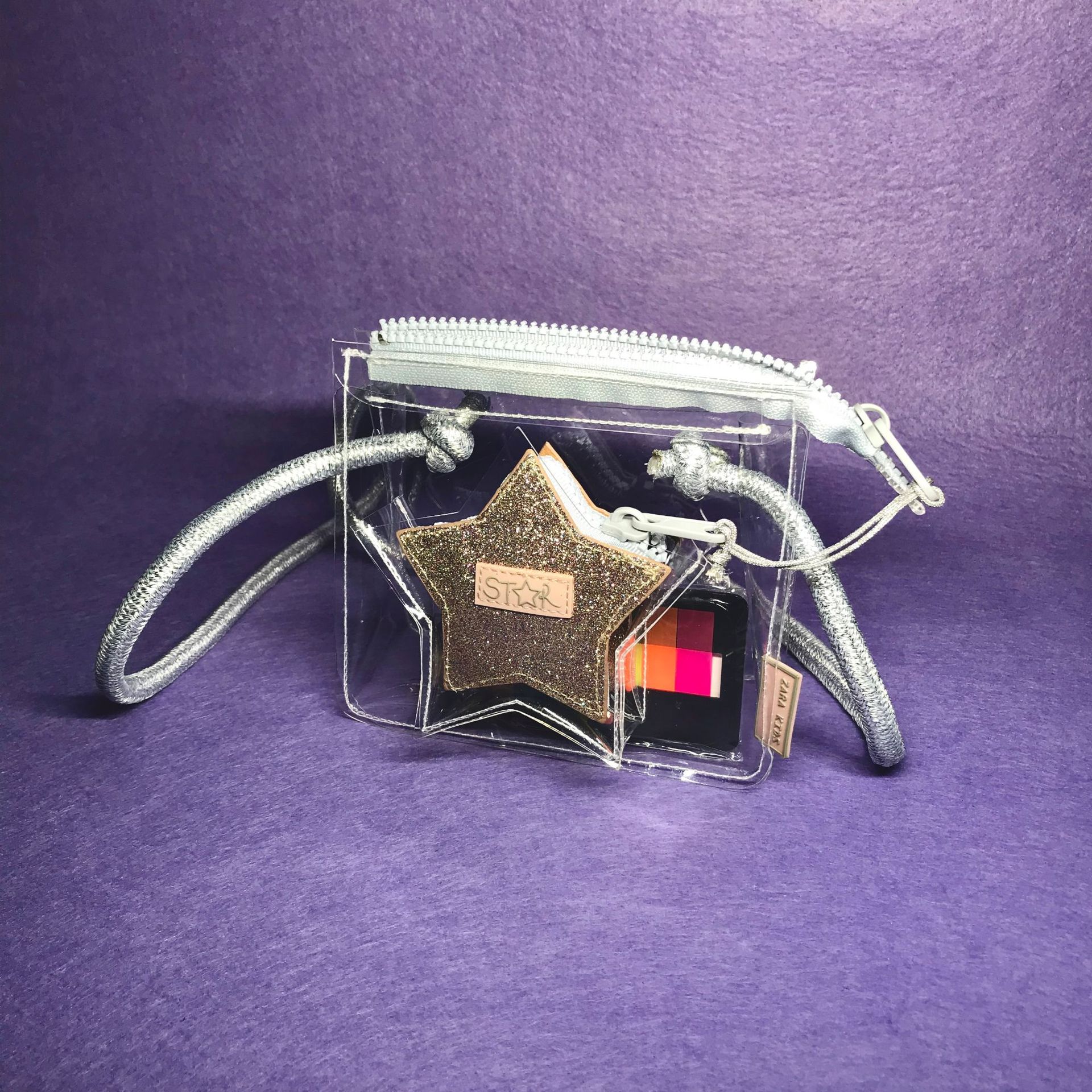 ZA Jelly Kids Bag Girls Transparent Star Plastic TPU Material Messenger Bag Lady Shoulder Bag