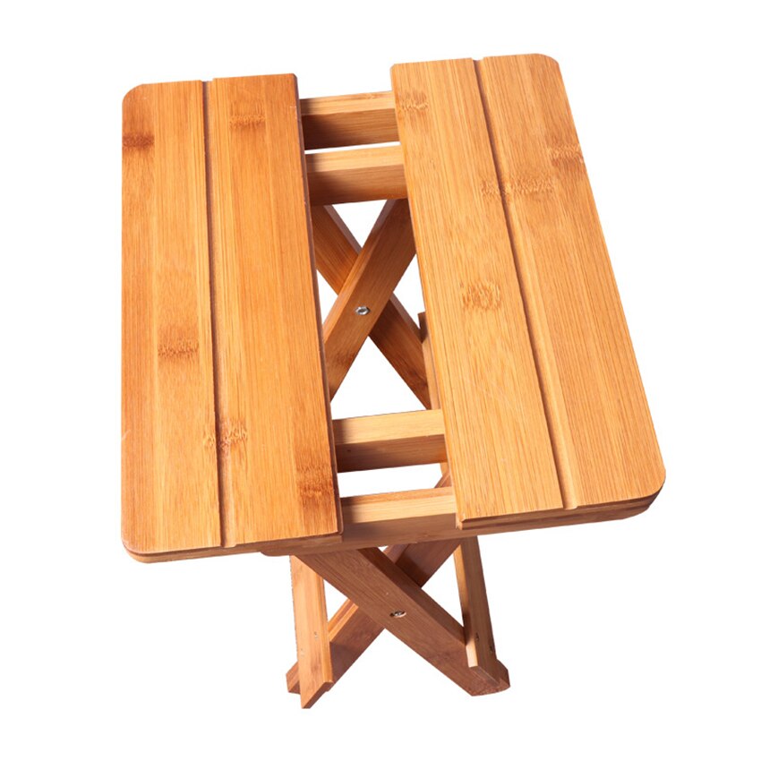 Bamboo Folding Stool for Shaving Shower Foot Rest, Outdoor Fishing Stool Folding Shower Seat, Fully Assembled 31.5cm Height