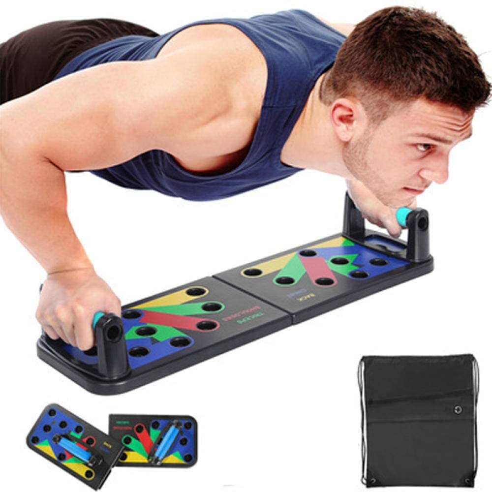 9 en 1 plegable Push Up Board Tabla de entrenamiento ejercicio corporal Rack Fitness ejercicio Stands fáciles de llevar multifuncional