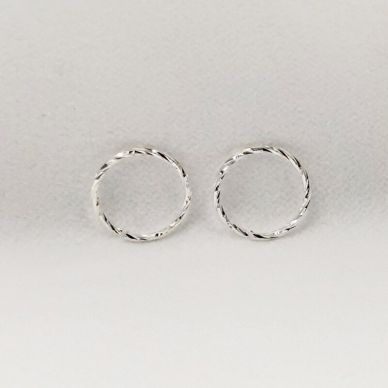 1pair Twist Nose ring hoop 925 sterling silver thin nose piercing for women men 22 G Huggie tragus Earring piercing body jewelry: 8mm / style2