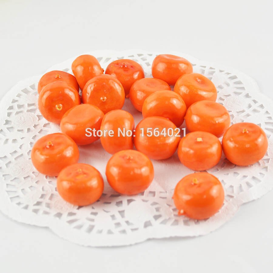 20*13mm mini skum kunstige frukter liten oransje mandarin honning søt mandarin til hjemmepynt 50 stk/mye