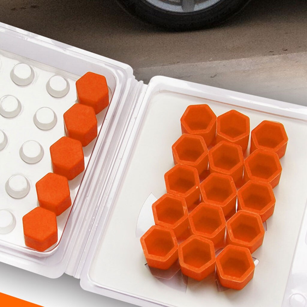 20 stk 17mm bilmøtrik dæksel bolte sekskantede møtrik dæksler auto bil hjul dæk plast silikone støv beskyttelses hætter beskytter sæt