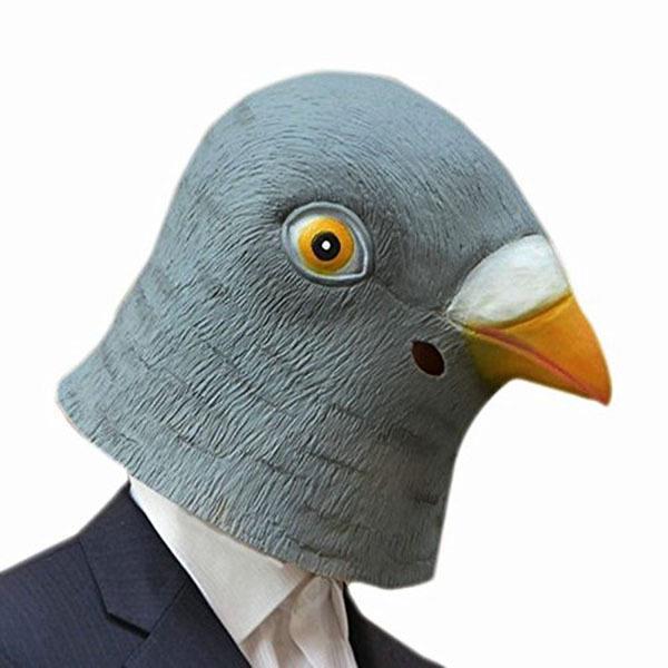 Funny Creepy Pigeon Head Mask Latex Prop Animal Cosplay Costume Party Halloween