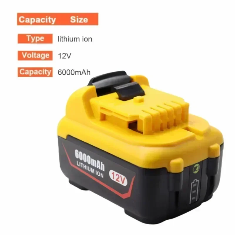 Aleaivy för dewalt 6.0ah ersättnings-dcb 120 litiumjonbatterier 12v 3ah dcb 123 dcb 125 dcb 124 dcb 122 dcd 710 elverktygsbatteri