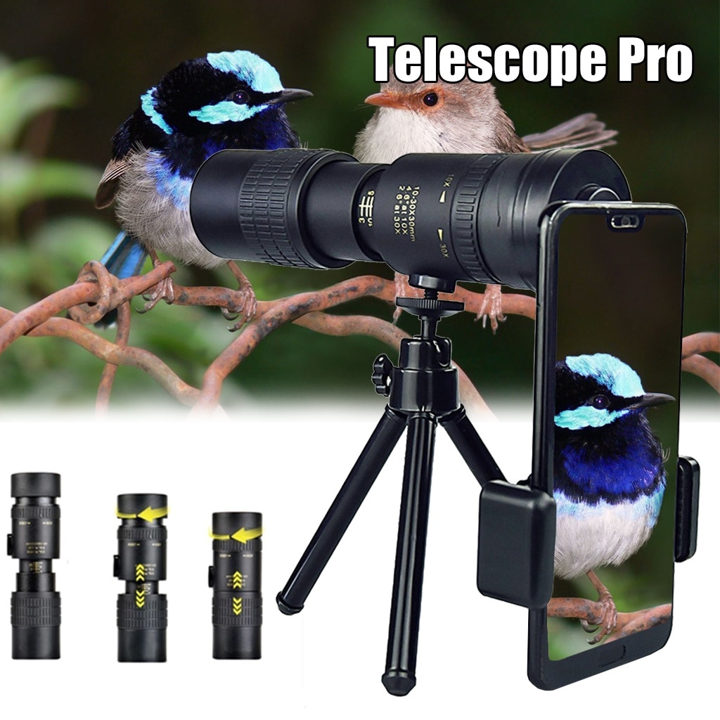 4k 10-300 x 40mm supertele monokulært teleskop zoom monokulær kikkert lomme teleskop til smartphone tage billede