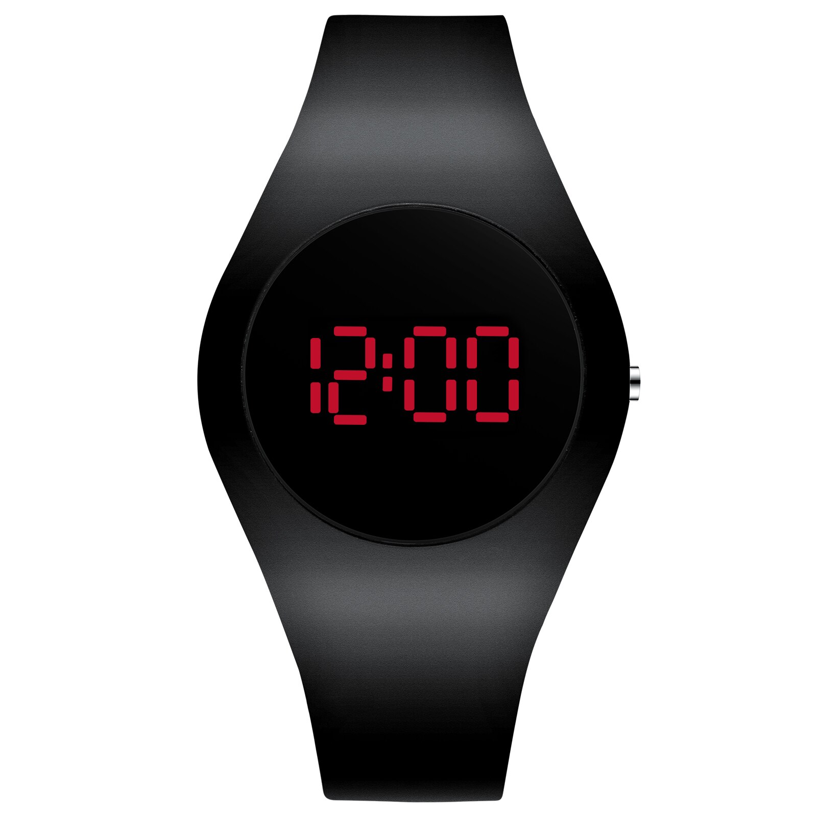 Reloj de para hombre, Ultra delgado, redondo, deportivo, reloj electrónico para estudiantes, reloj Digital impermeable para hombres, reloj Digital para mujer, reloj masculino: R1R-Black