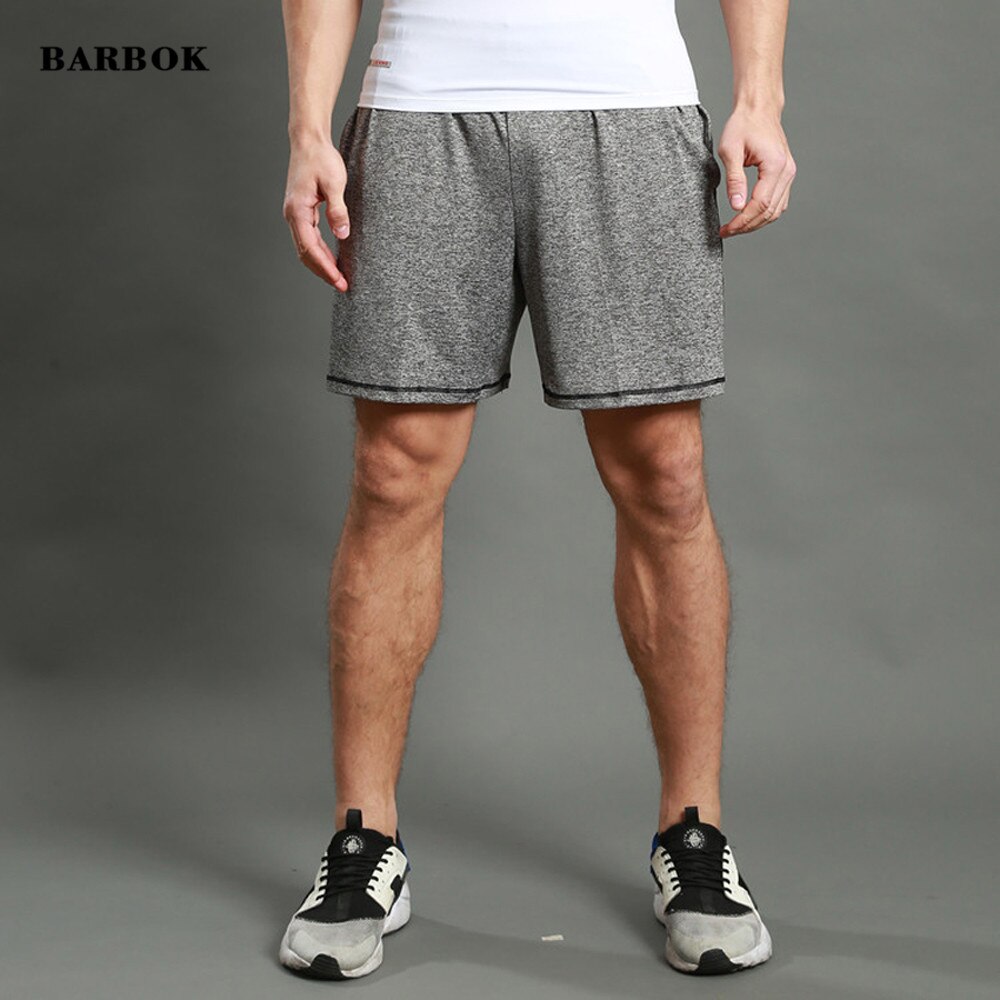 Barbok herre gymnastiksal yoga shorts sommer kalv-længde jogger shorts elastisk hurtigtørrende fitness træning træningsbukser
