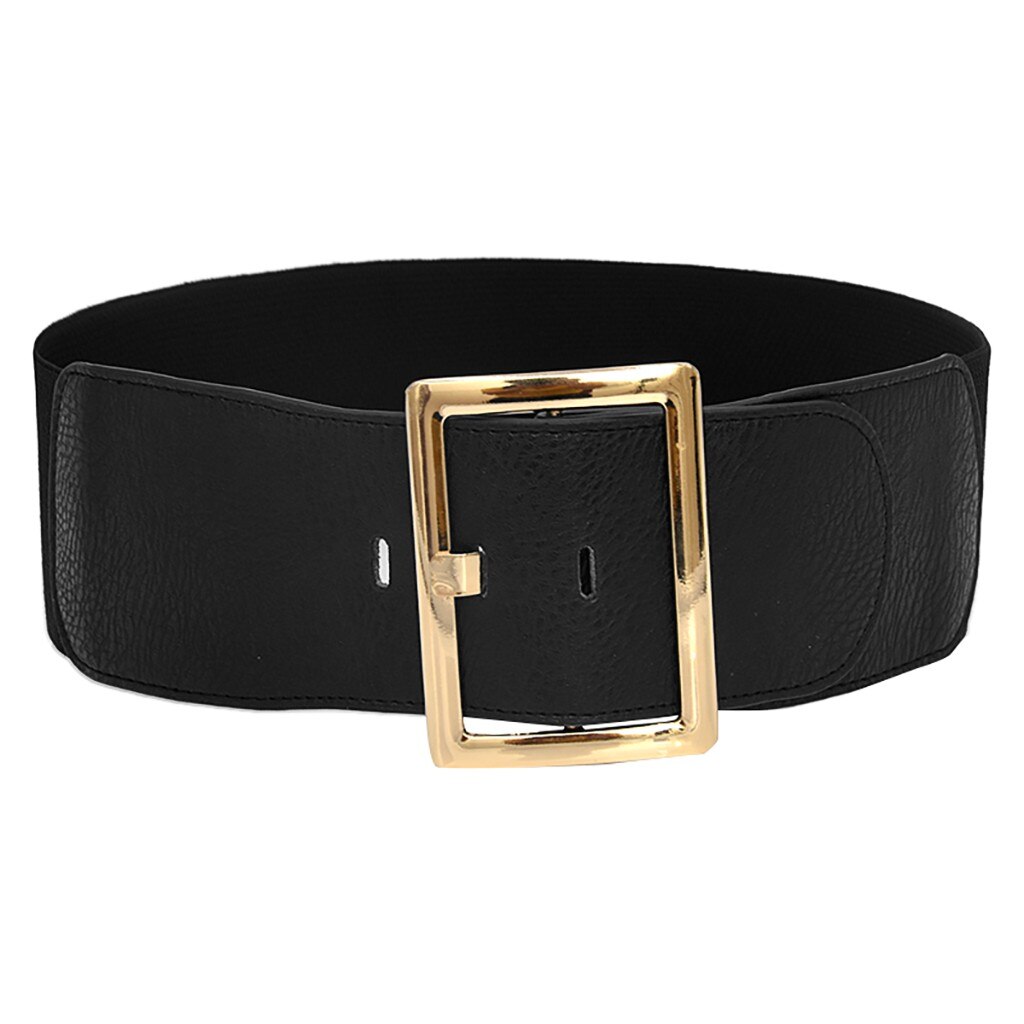 Women Ladies Waist Belt Body Belt Wide Elastic Belt Dress Accessories: Black