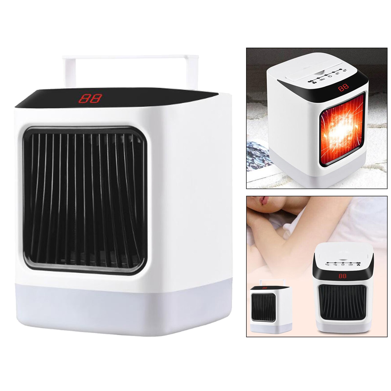 Portable Electric Space Heater Cooler 800W Winter Air Fan Adjustable Quiet