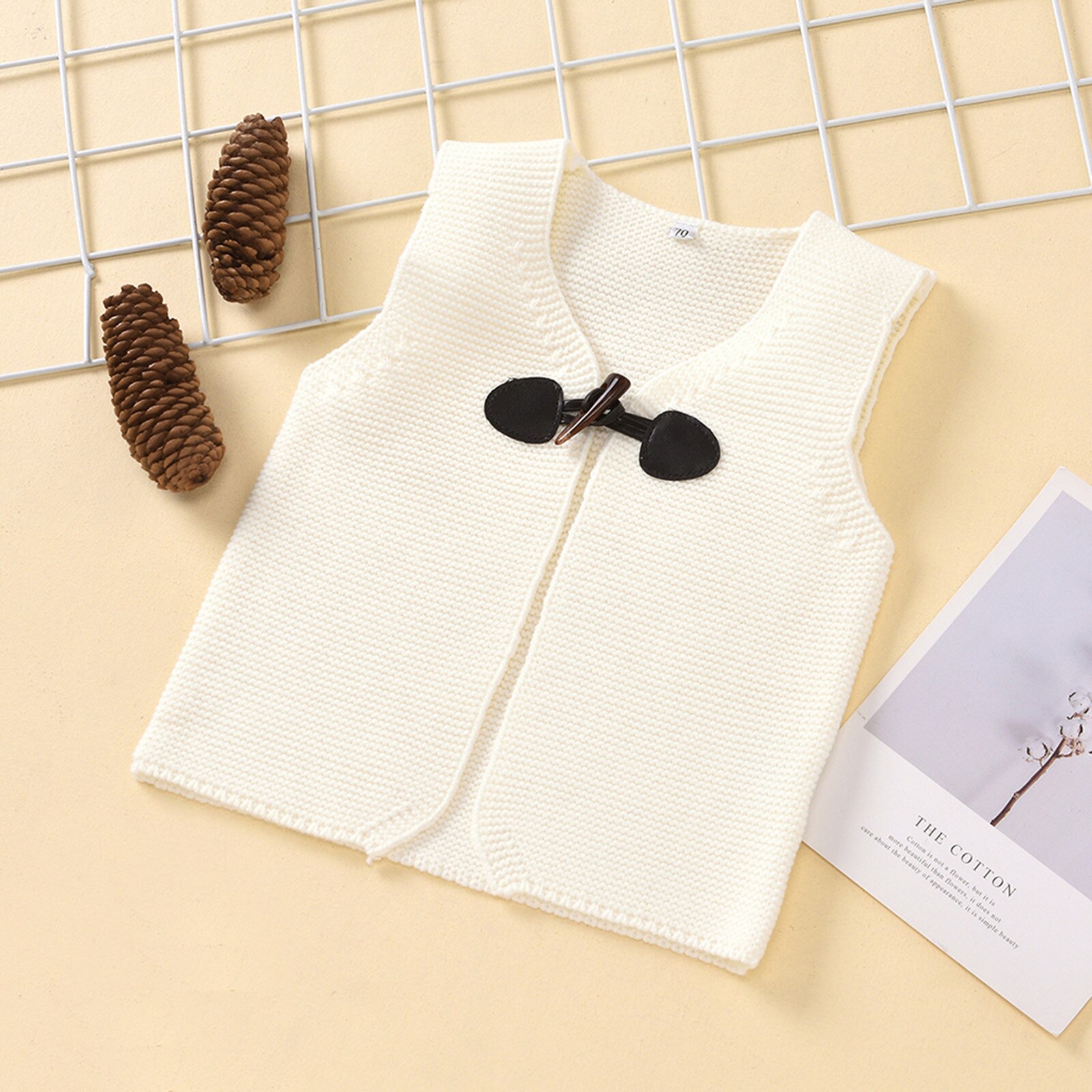 Toddler Infant Kids Boys Girls Solid Colors Warm Button Knitted Sweater Vest Coat Outwear Gentleman Clothes Waistcoat#p4