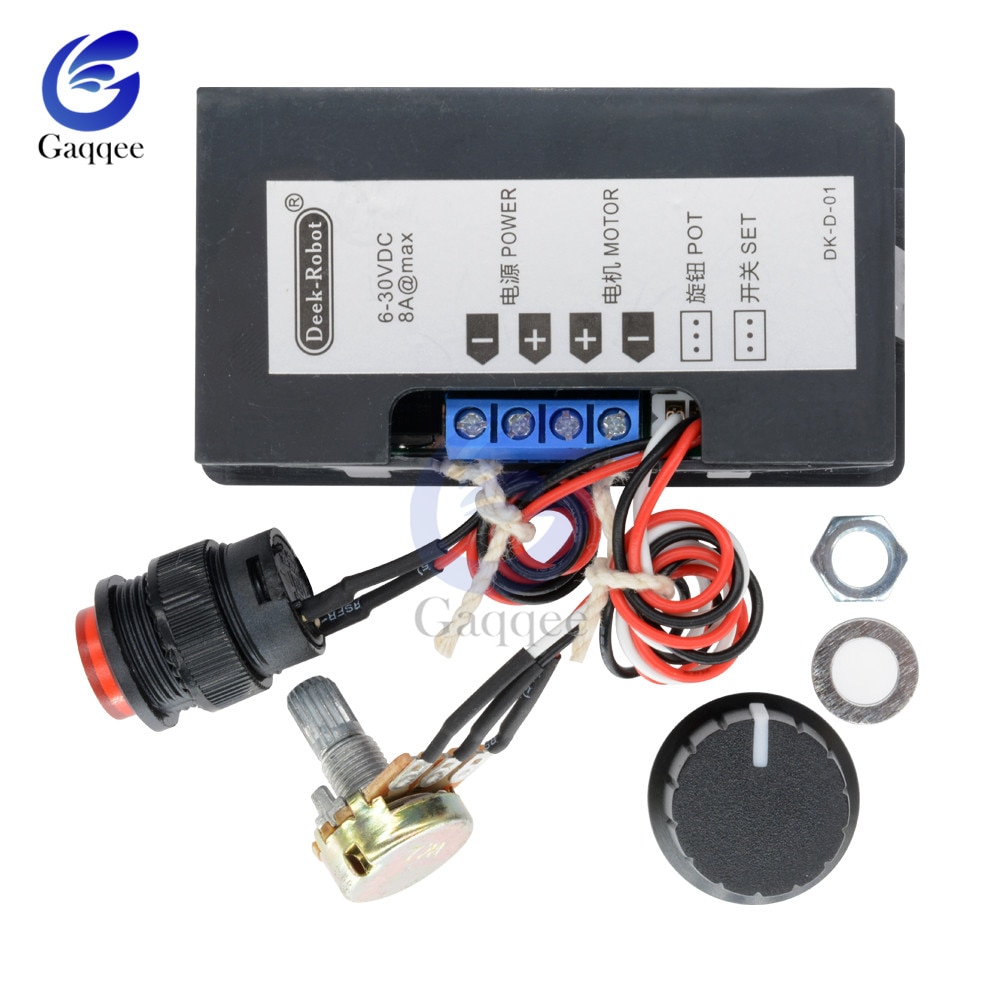 Dc 6v-30v 12v 24v max 8a 16 khz instelbare pwm-motortoerentalregelaar digitaal lcd-scherm dc-motorregeling cv-regelaarschakelaar