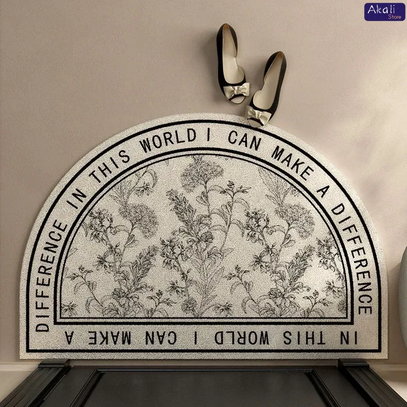 Semicircular Flower Doormat Anti-slip Cuttable Coil Floor Mat Suitable for Home Kitchen Entrance Home Floor Decoration
