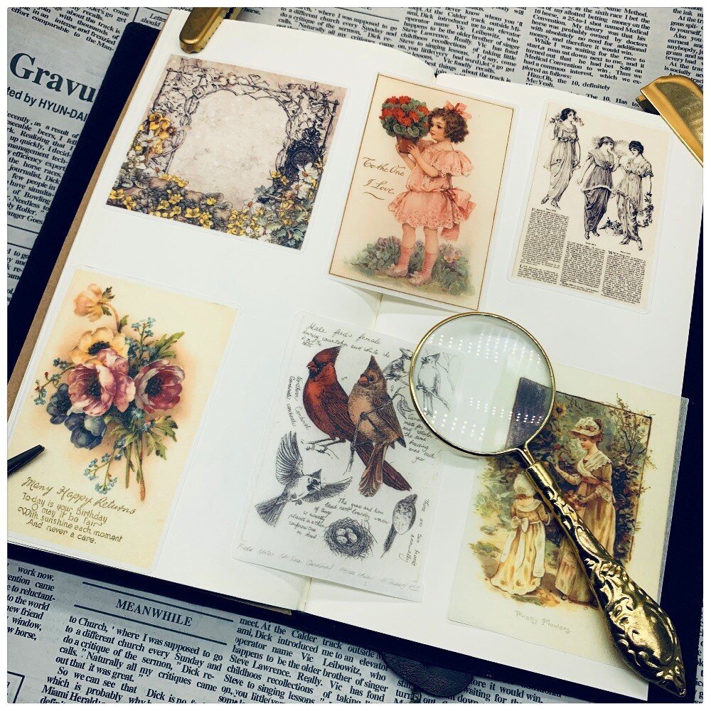 Autocollants Rétro Pour Scrapbooking - Lot De 2 X 40 Feuilles - Personnages Vintage, Décorations DIY (Style Années 50-60)