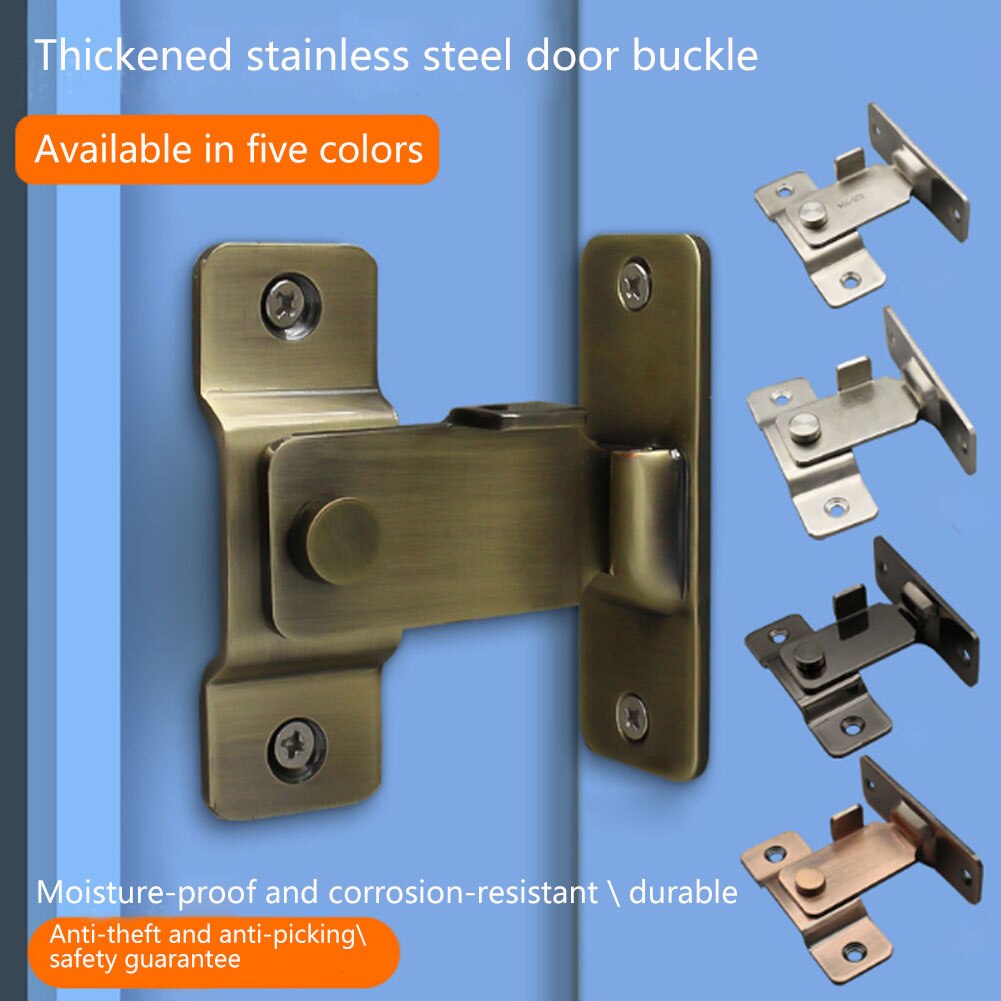 Universal Flip Lock Gate Hasp Home Safety Thick Right Angle Door Latch Anti-theft Sliding Barn Bathroom Stainless Steel Window