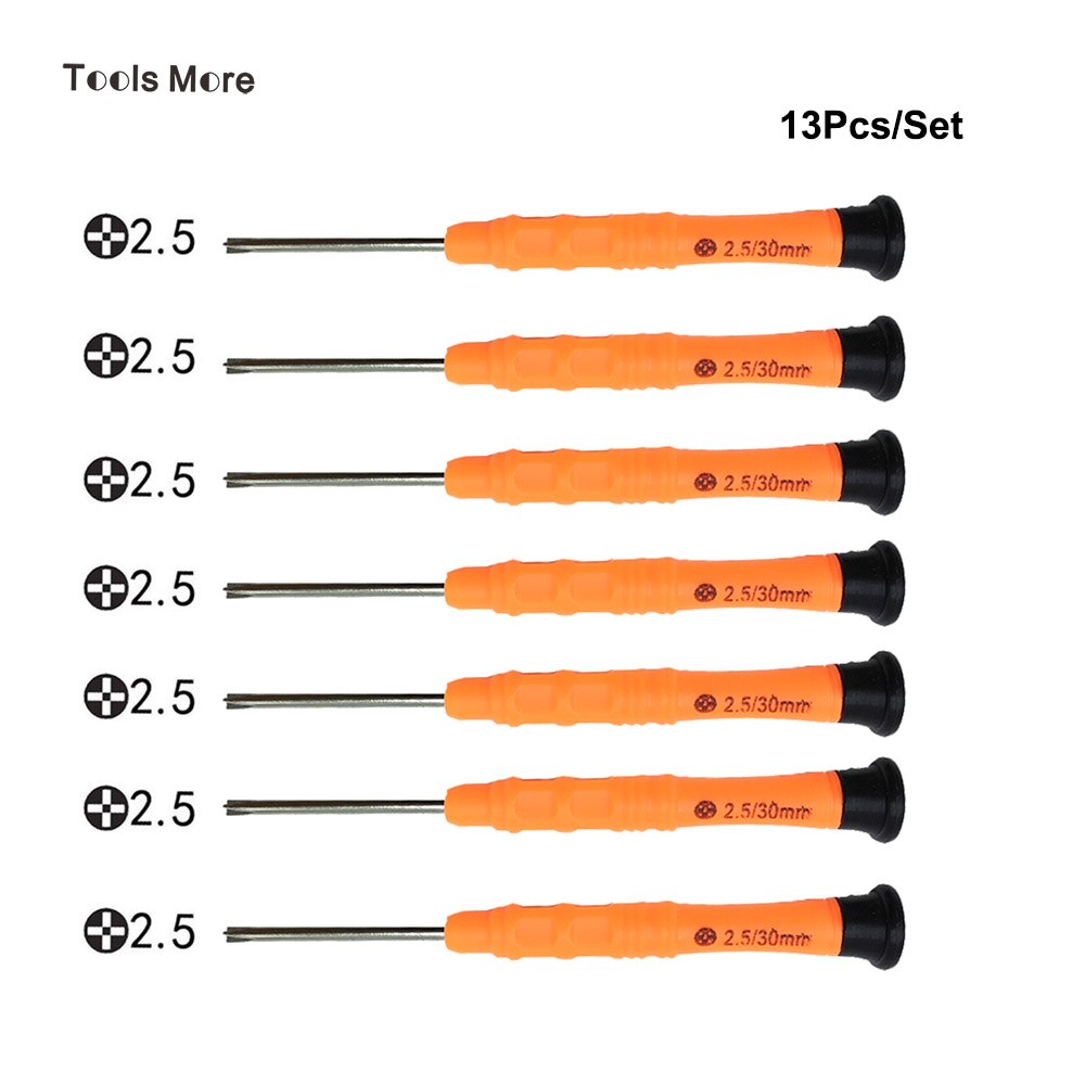 Mini Precisie Schroevendraaier Set Handen Gereedschap voor iPhone 4 S 5 S 6 6 S 7 Samsung ect Telefoon tablet Reparatie: FI-305-13Pcs-PH2.5