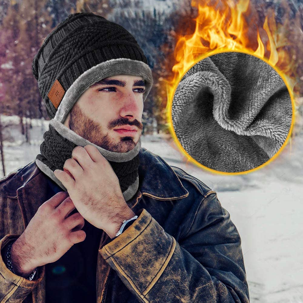 Bluetooth Beanie Met Sjaal, beanie Cap Oplaadbare Met Draadloze Handsfree Hoofd Hoed Winter Warm Knit Cap Met Sjaal, Chritmas