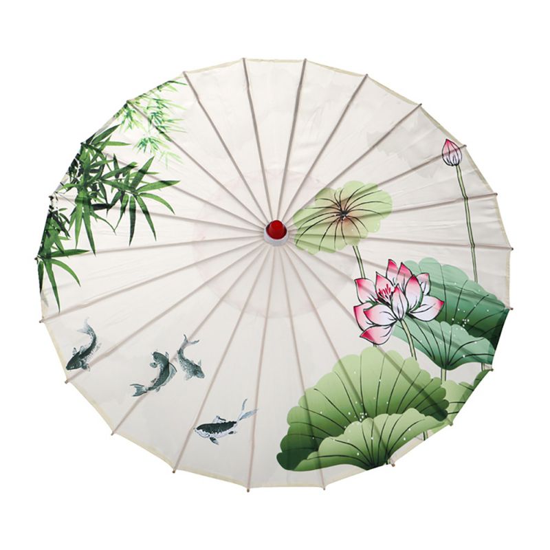 Chinese Silk Cloth Umbrella Landscape Painting Parasol Decorative Oil Paper Umbrella For Classical Cheongsam 2 2 2 2 2: 4