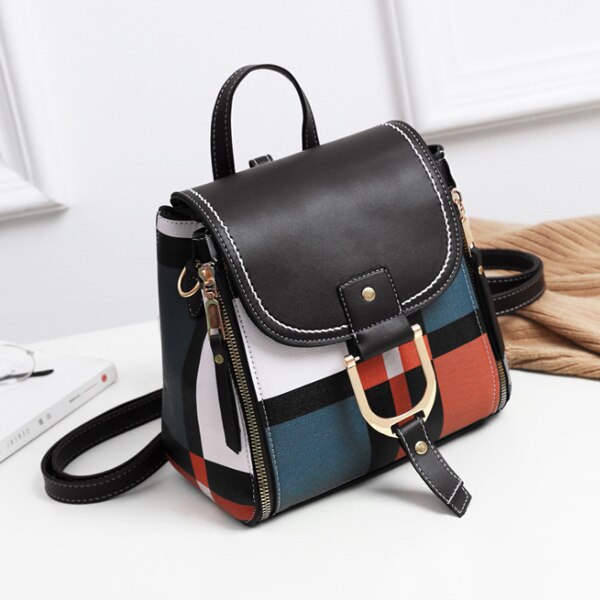 ACELURE Rucksäcke Frauen Leder Rucksäcke Weibliche Schule Taschen für Teenager Mädchen Reise Zurück Tasche Retro Bagpack Sac A Dos: Black