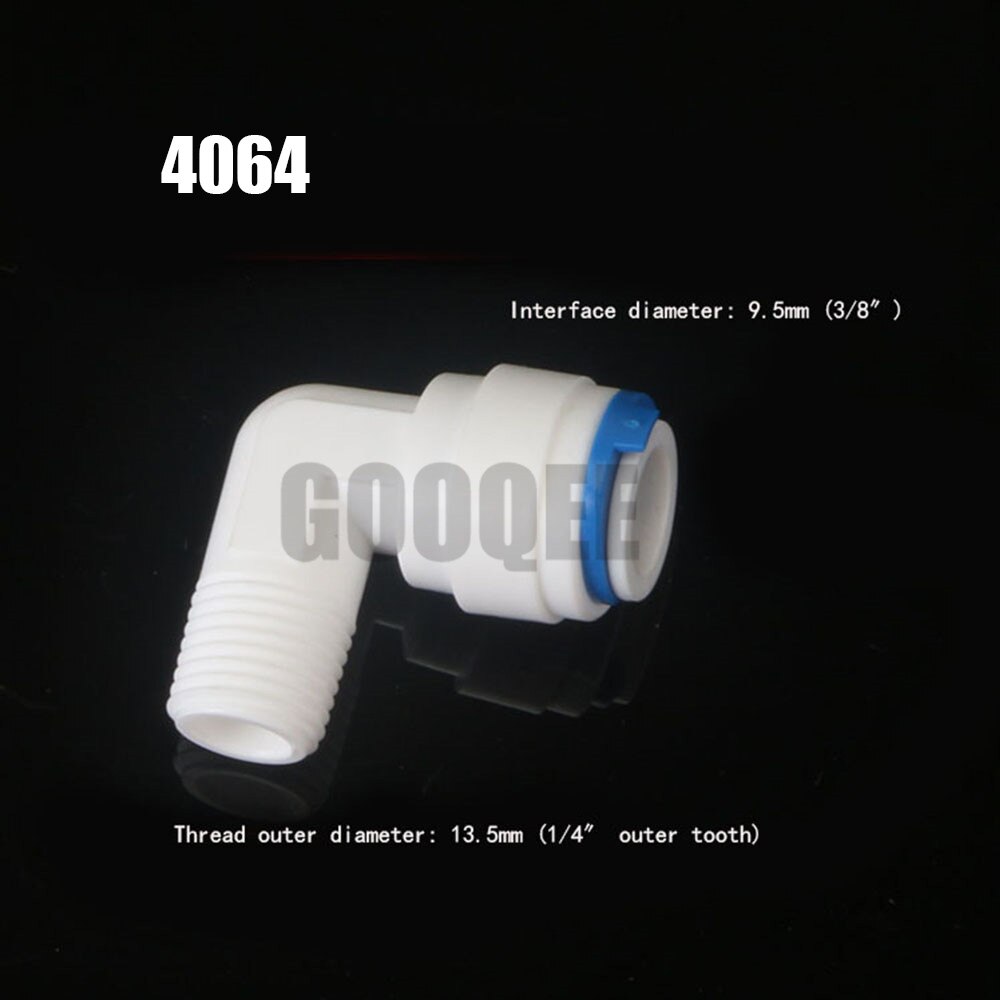 RO Water Elbow Quick Coupling Fitting 1/4" 3/8" OD Hose 1/4" 3/8" 1/2" BSP Reverse Osmosis System Plastic Pipe Connector