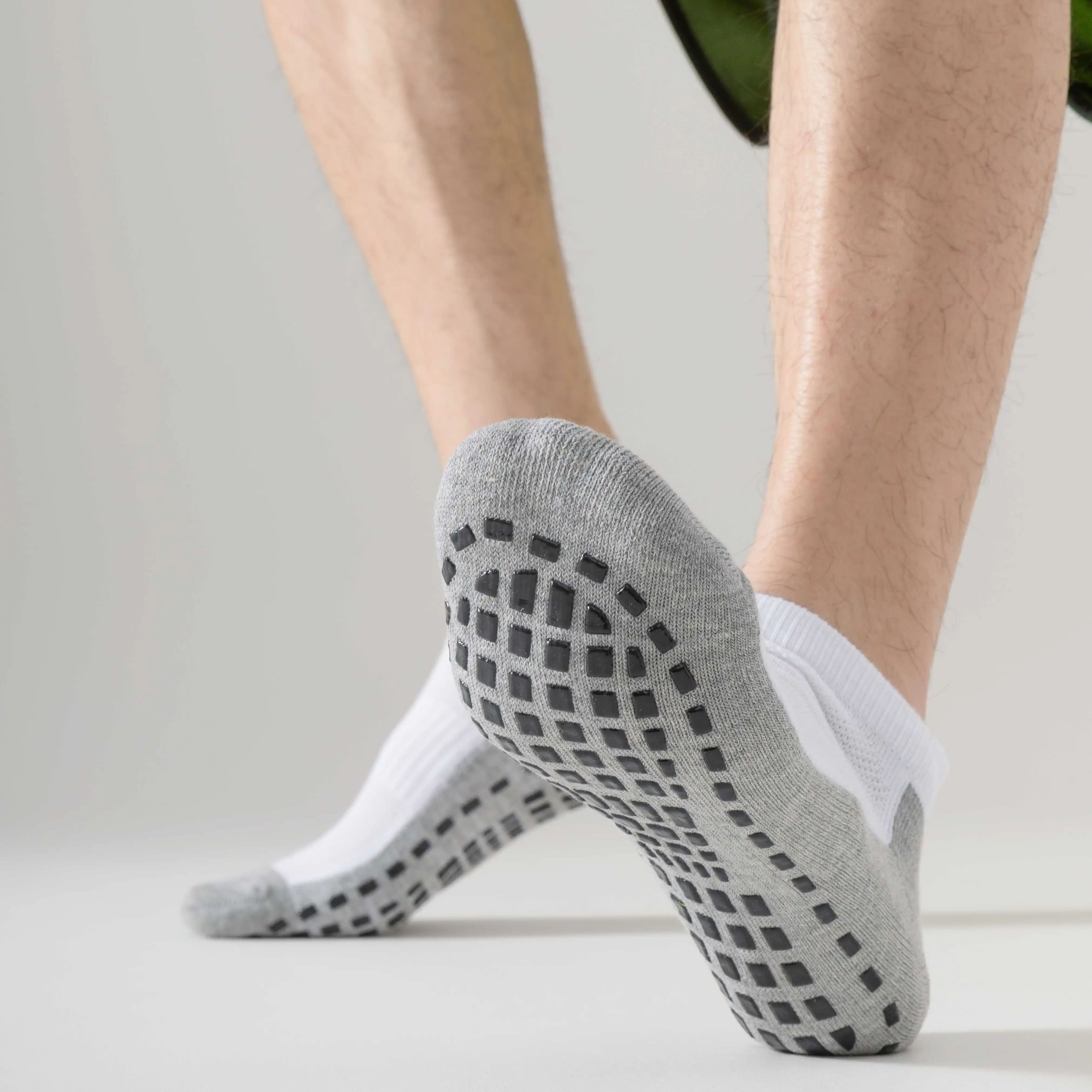 Voetbalsokken, verdikte handdoeksokken, basketbalsokken met korte buis voor heren, antislip- en slijtvaste sportsokken van siliconen