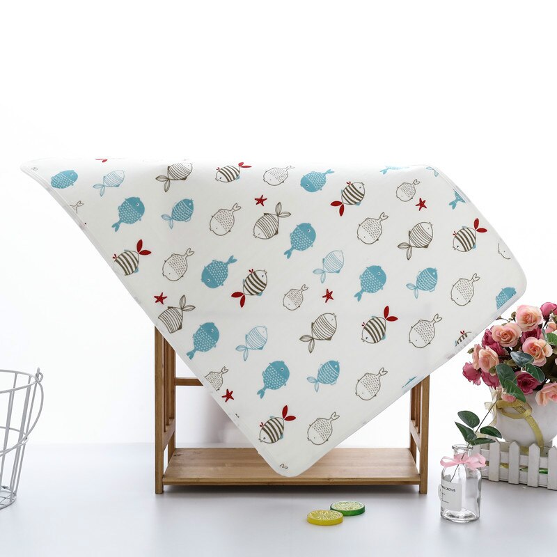 50*70CM couche-culotte matelas à langer imperméable à l'eau lavable literie matelas à langer -né couche-culotte feuille bébé matelas: Fish
