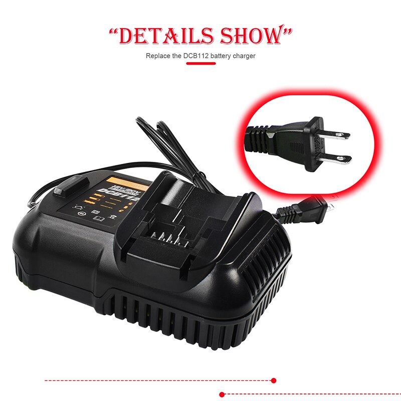 Cargador de batería de 12V/20V DCB112 DCB115 para Dewalt MAX, DCB201 DCB207 DCB200 DCB204 DCB203 DCB120 DCB101 DCB107 DCB105 Z50