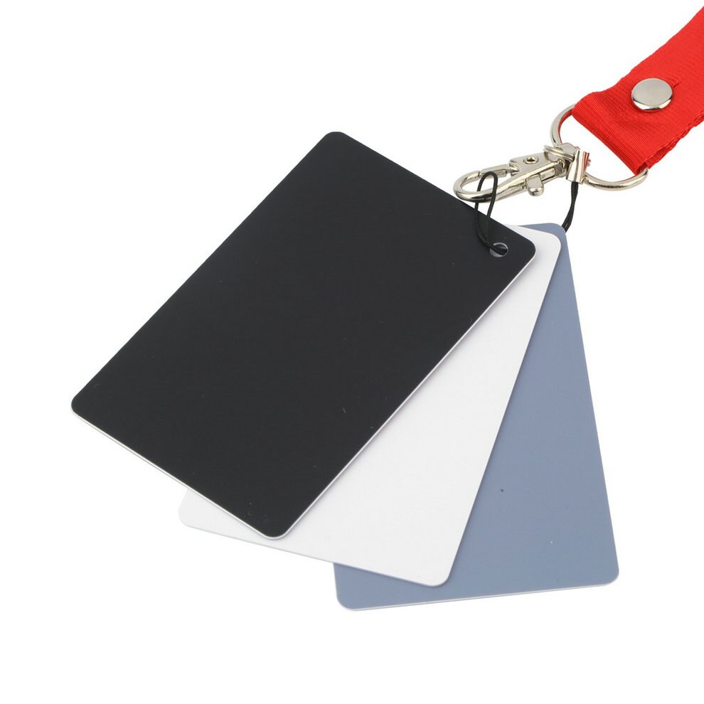3 in 1 Tasche-Größe Digital Kamera 18% Weiß Schwarz Grau Gleichgewicht Karten mit Nacken Gurt für digitale Fotografie Neueste