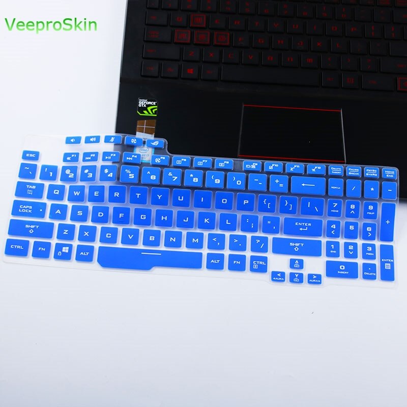 Laptop tastatur cover beskytter til asus tuf gaming  f15 fx506li fx506lh fx506 /  asus tuf  f17 fx706li fx706 fa706 gaming: Blå