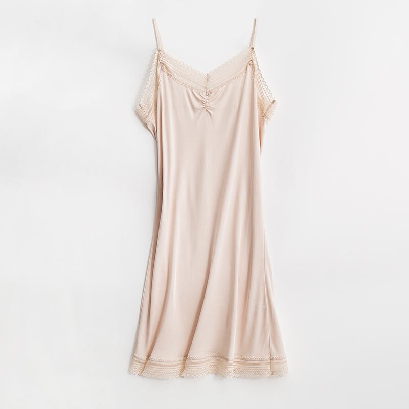 Camisón de seda Natural 50% para mujer, ropa de dormir larga, holgada, sin mangas, talla grande