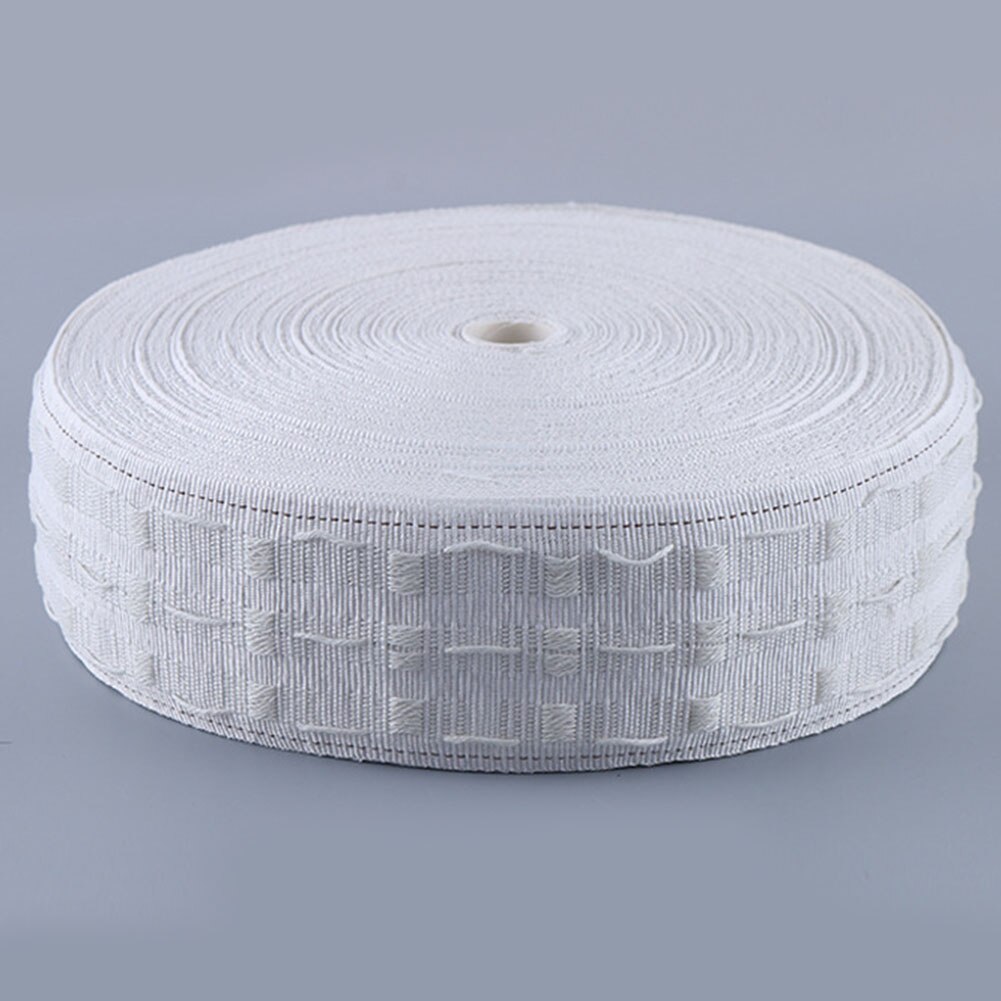 10M/Roll White Pleat Curtain Curtain Ring Cloth Accessories Grommet Pull Eyelets Punching Hook Belt Tape Home Decor