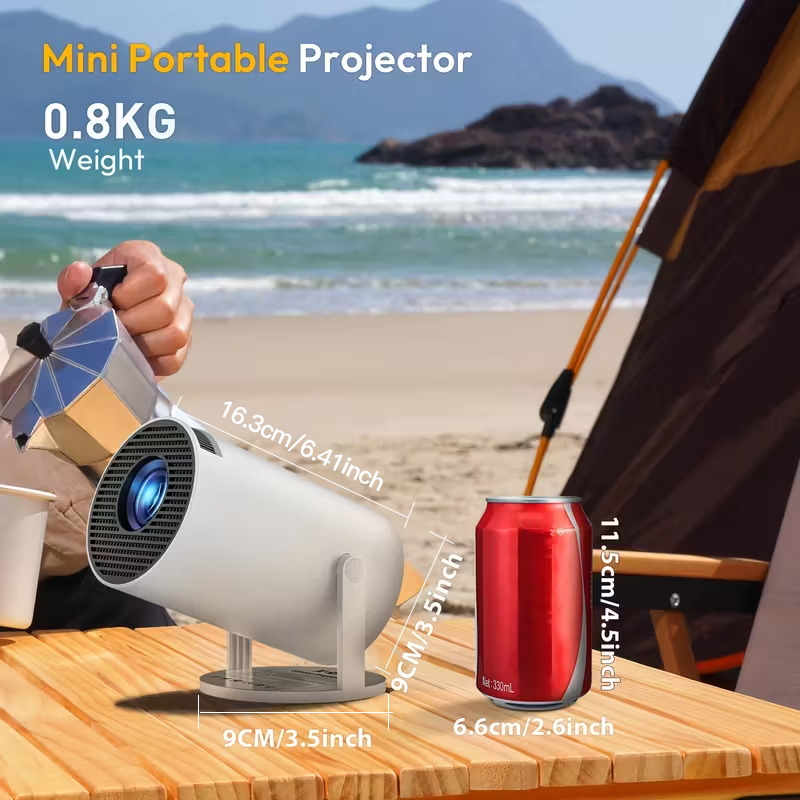 MiniProjector Android HY300 Pro Dual Wi-Fi 6 260 ANSI Native 1280*720P Supports 4K Home Theater Mini Portable Projector