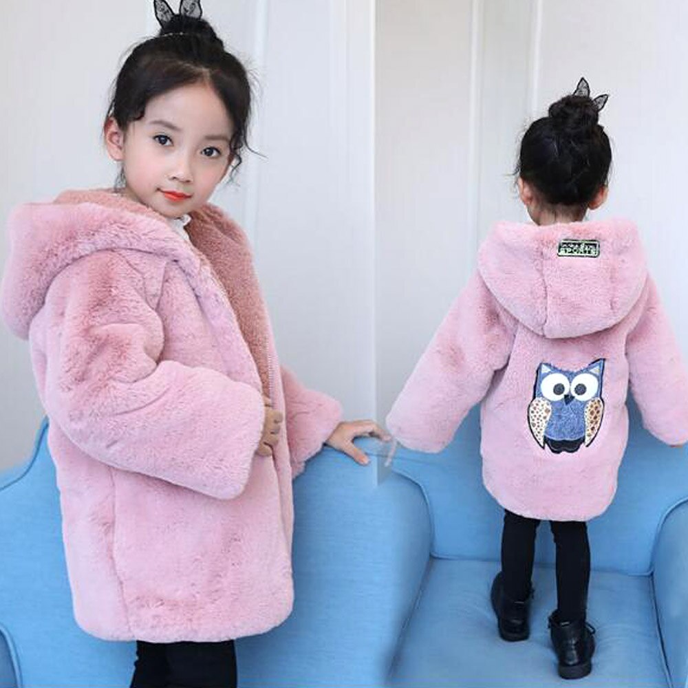 Meisjes Jas Bont Jas Kinderen Herfst Winter Bovenkleding Kleding Lichtgewicht Katoenen Kleding Leuke Lange Mouwen Tops Trui