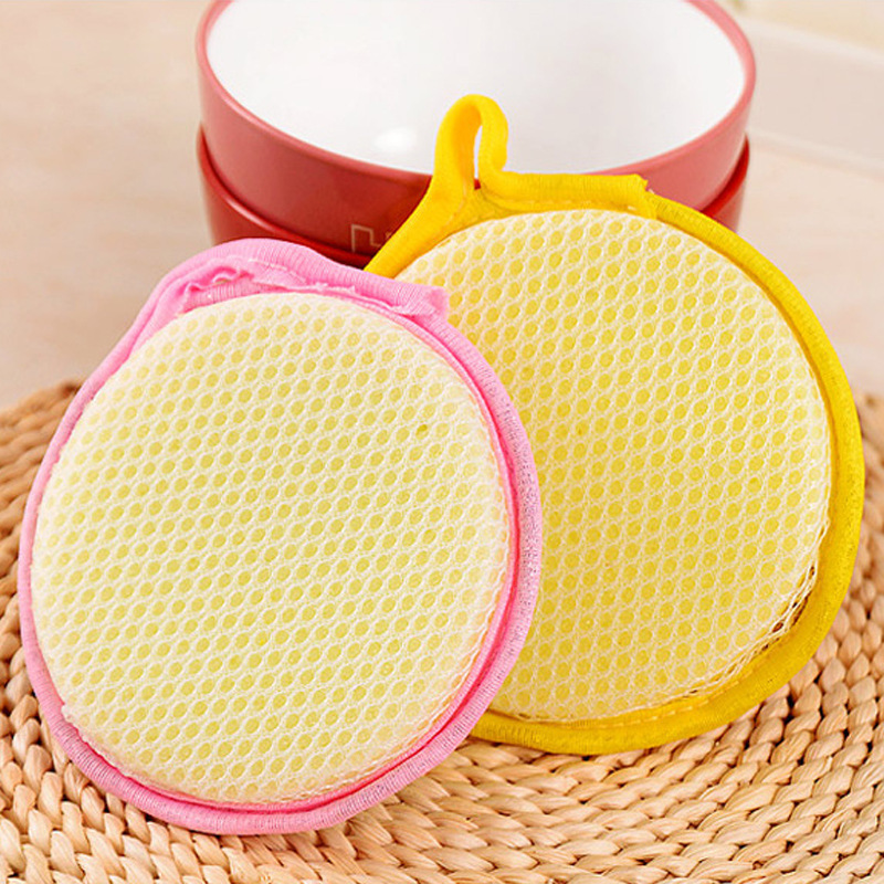 1 pièces rond absorber l'eau éponge de nettoyage pour vaisselle cuisine salle de bain rouille enlever chiffon propre gomme magique éponge bricolage E