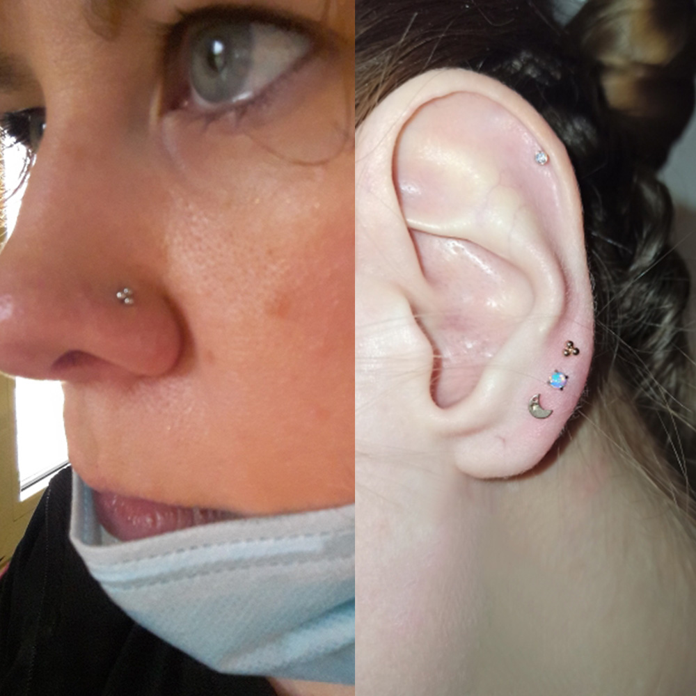 2Pc 1.2x6/8mm Bar Star Moon Cross Spider Nose Ring Stud Ball Labret Lip Tragus Piercing Helix Earrings Nose Piercing Ear Jewelry
