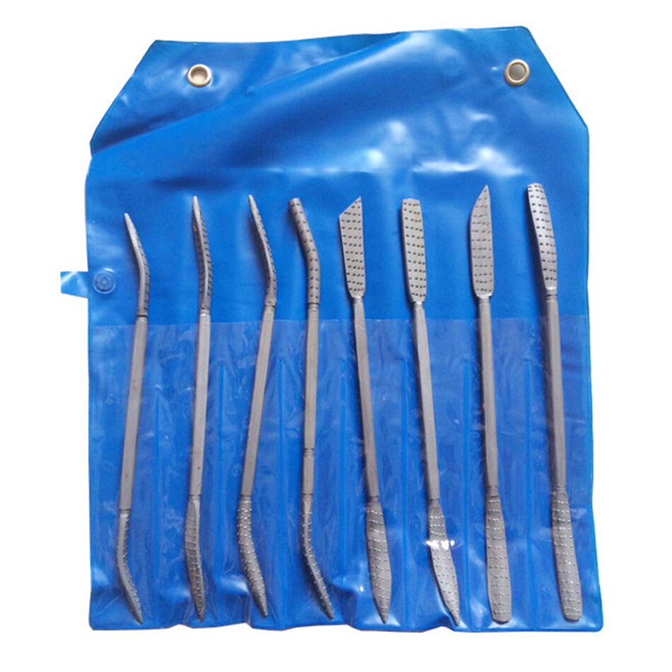 200mm 8pcs Wood Working Rasp Riffler File Set Double Ended Coarse Hand Tool Rasper For Wood Carving