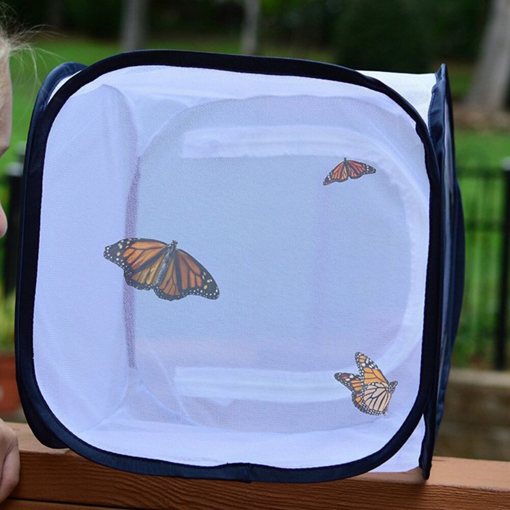 Outdoor Insect And Butterfly Habitat Cage Terrarium Popup Open Mesh Foldable Housing Enclosure Portable Strip Insect Supplies