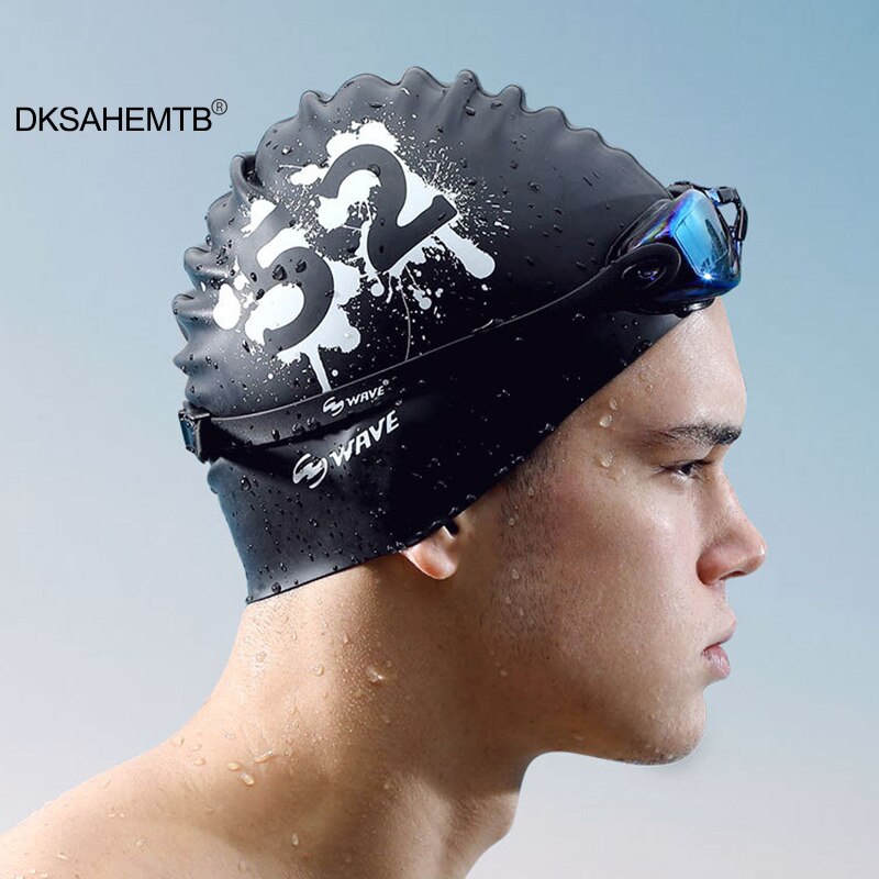 Badmuts Silicone Mannen En Vrouwen Waterdicht Plus Verdikking Lang Haar Sport Zwemmen Zwembad Cap Zwemmen Hoed Cover Voor Volwassen