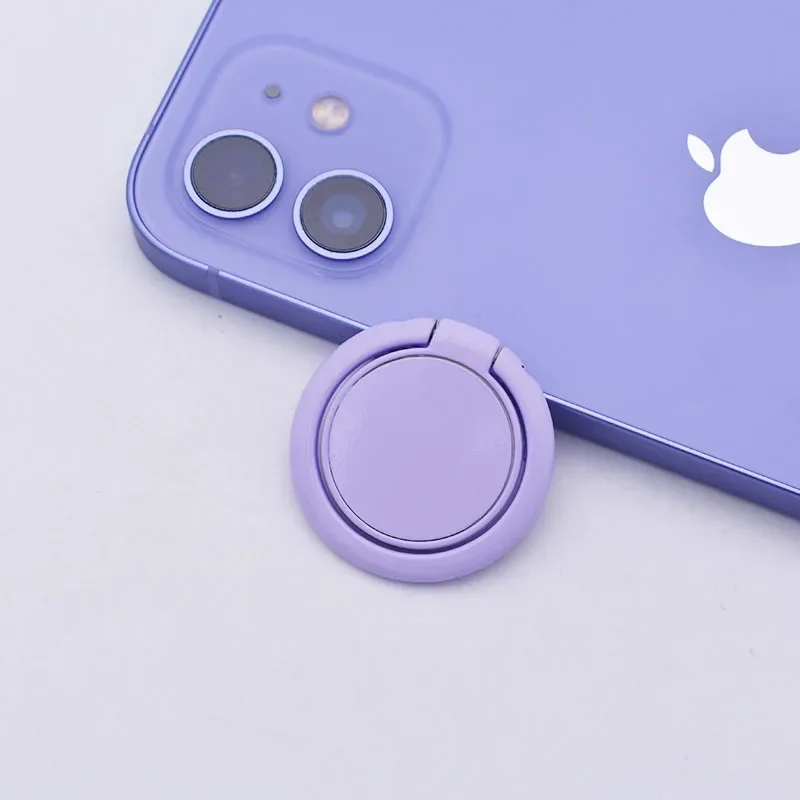2025 Macaron Color sólido teléfono anillo hebilla soporte teléfono móvil soporte teléfono-agarre teléfono móvil accesorios teléfono-anillo: Morado