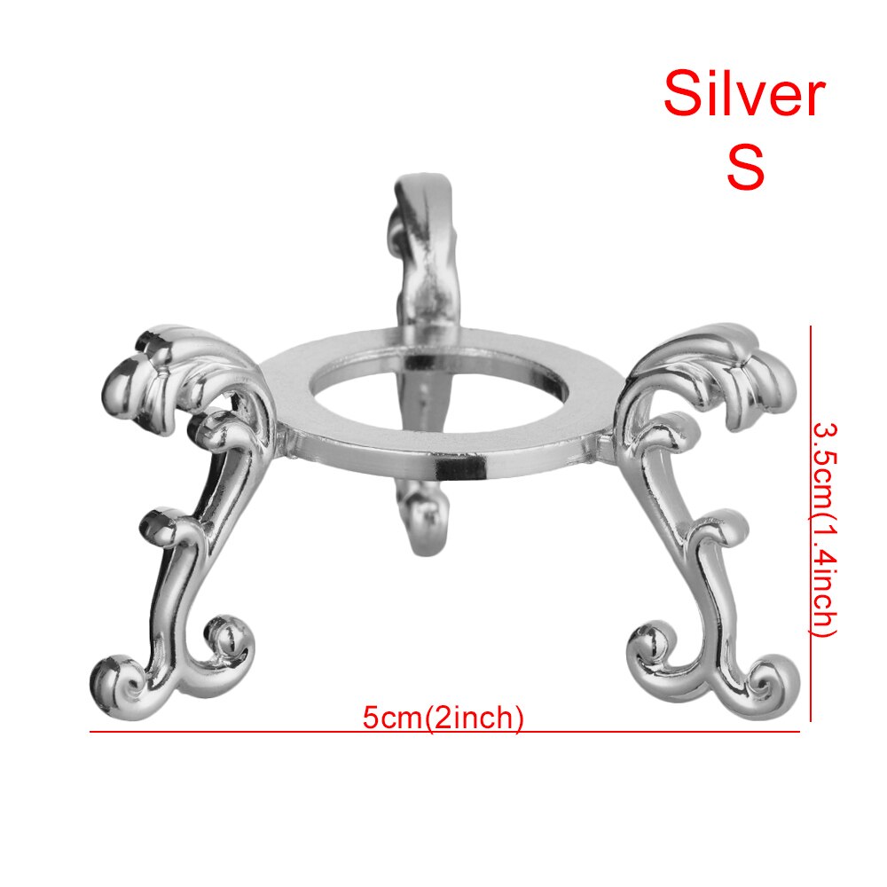 Metall Kristall Ball Basis Hexagon/Krone/Ei bilden Kugel Stein Unterstützung Anzeige Stand Figur Halfter Heimat Dekor Schreibtisch ornamente: A-3