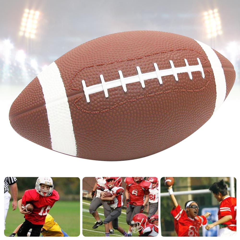 1pc de la PU suave balón de Rugby de espuma marrón Anti-estrés Rugby fútbol pelota de juguete adiestramiento al aire libre fútbol americano para aliviar el estrés
