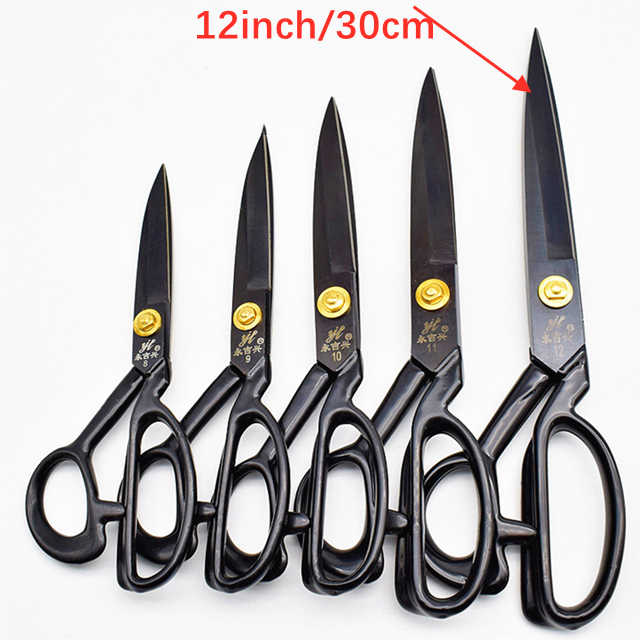 1Pcs Professionele Kleermaker Schaar Naaien Schaar Borduurwerk Schaar Gereedschap Voor Naaien Craft Schaar Stof Cutter Scharen: Black 12 Inch 30cm